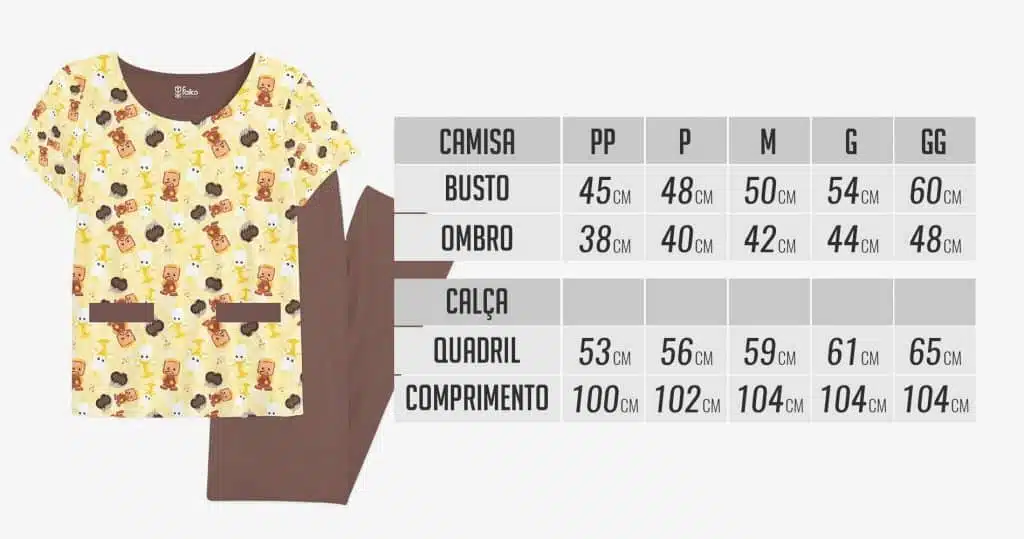 medidas pijamas femininos 1
