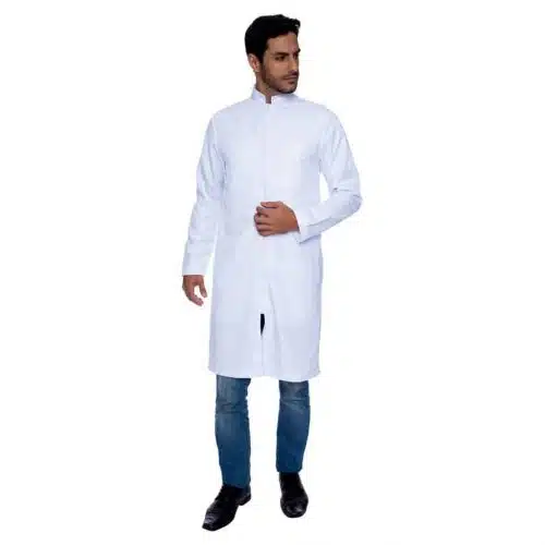 JALECO BRANCO MASCULINO COM ZIPER