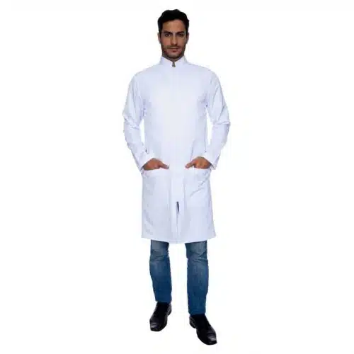 JALECO BRANCO MASCULINO COM ZIPER