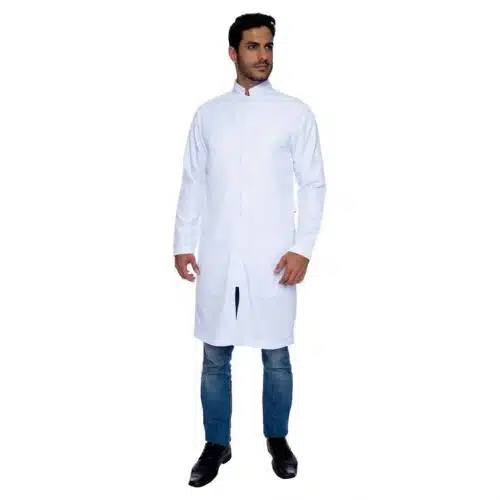 JALECO BRANCO MASCULINO COM ZIPER