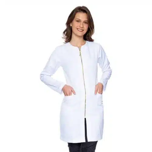 Jaleco Com zíper gola redonda FAIKO Jalecos