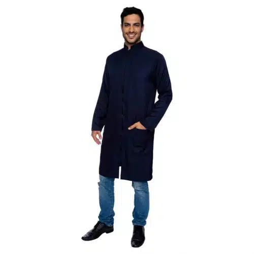 Jaleco Masculino Azul Marinho Com Ziper FAIKO Jalecos
