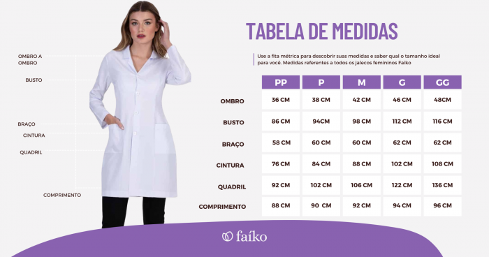 TABELA-DE-MEDIDAS JALECO FEMININO TABELA-DE-MEDIDAS JALECO FEMININO