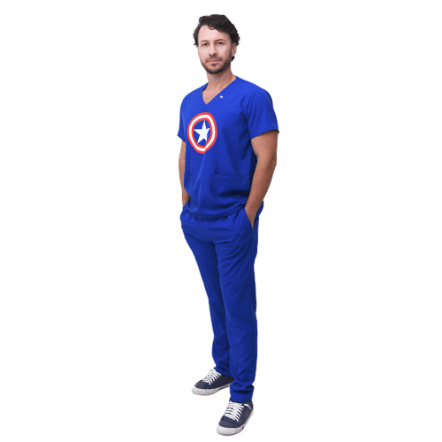 Pijama Cirúrgico Masculino Capitão América
