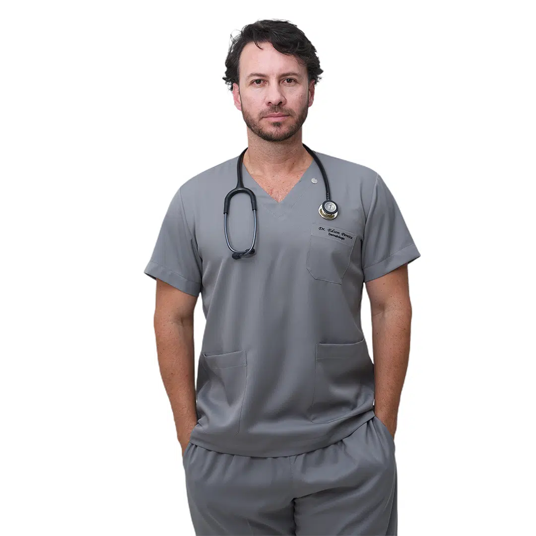 Pijama Cirúrgico Básico Masculino Cinza