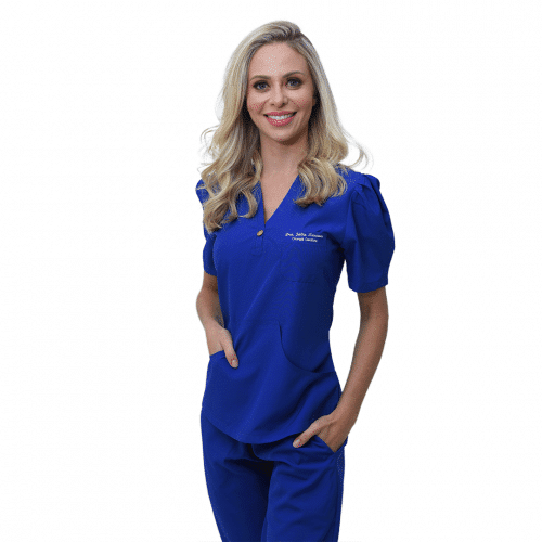 Pijama Hospitalar Feminino Mel Azul