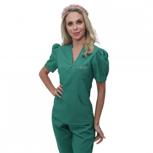 Pijama Hospitalar Feminino Mel Verde